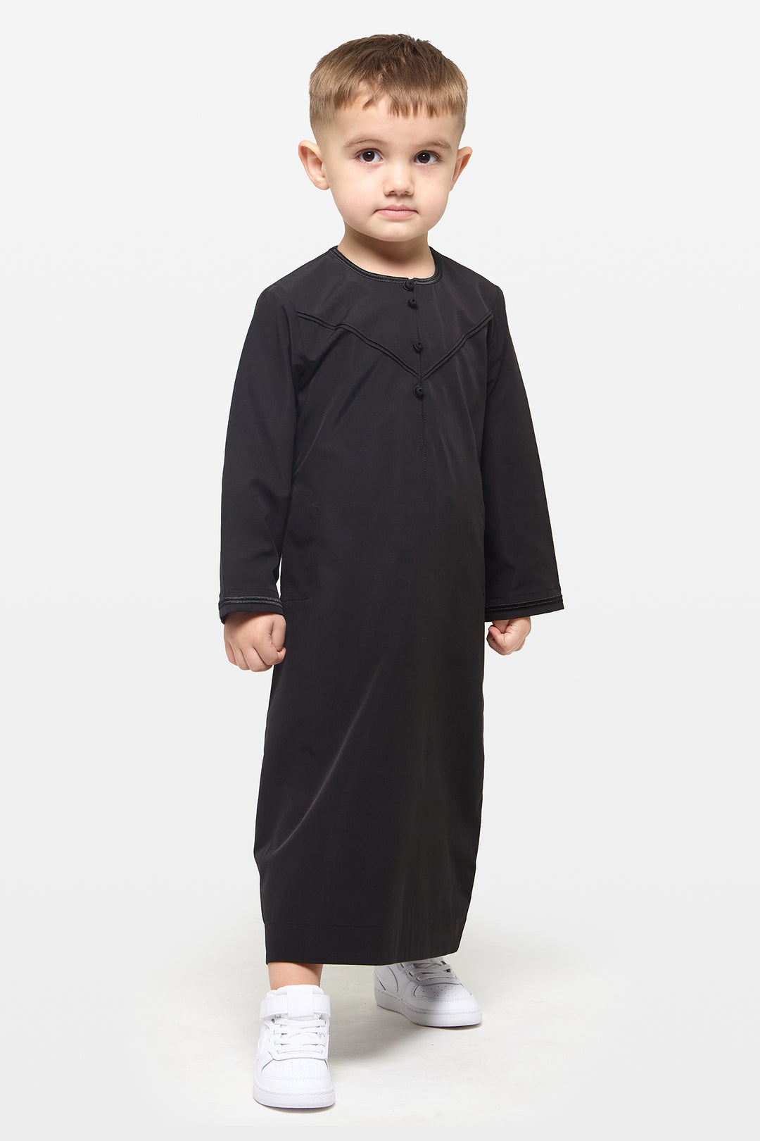 All Black Emirati Kids Thobe - CAVE