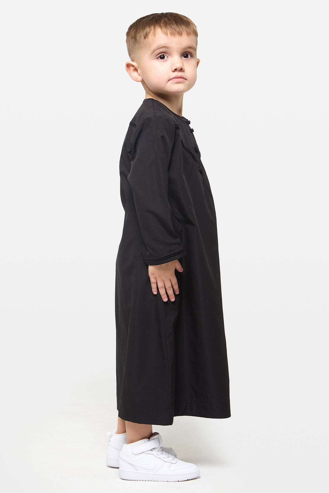 All Black Emirati Kids Thobe - CAVE