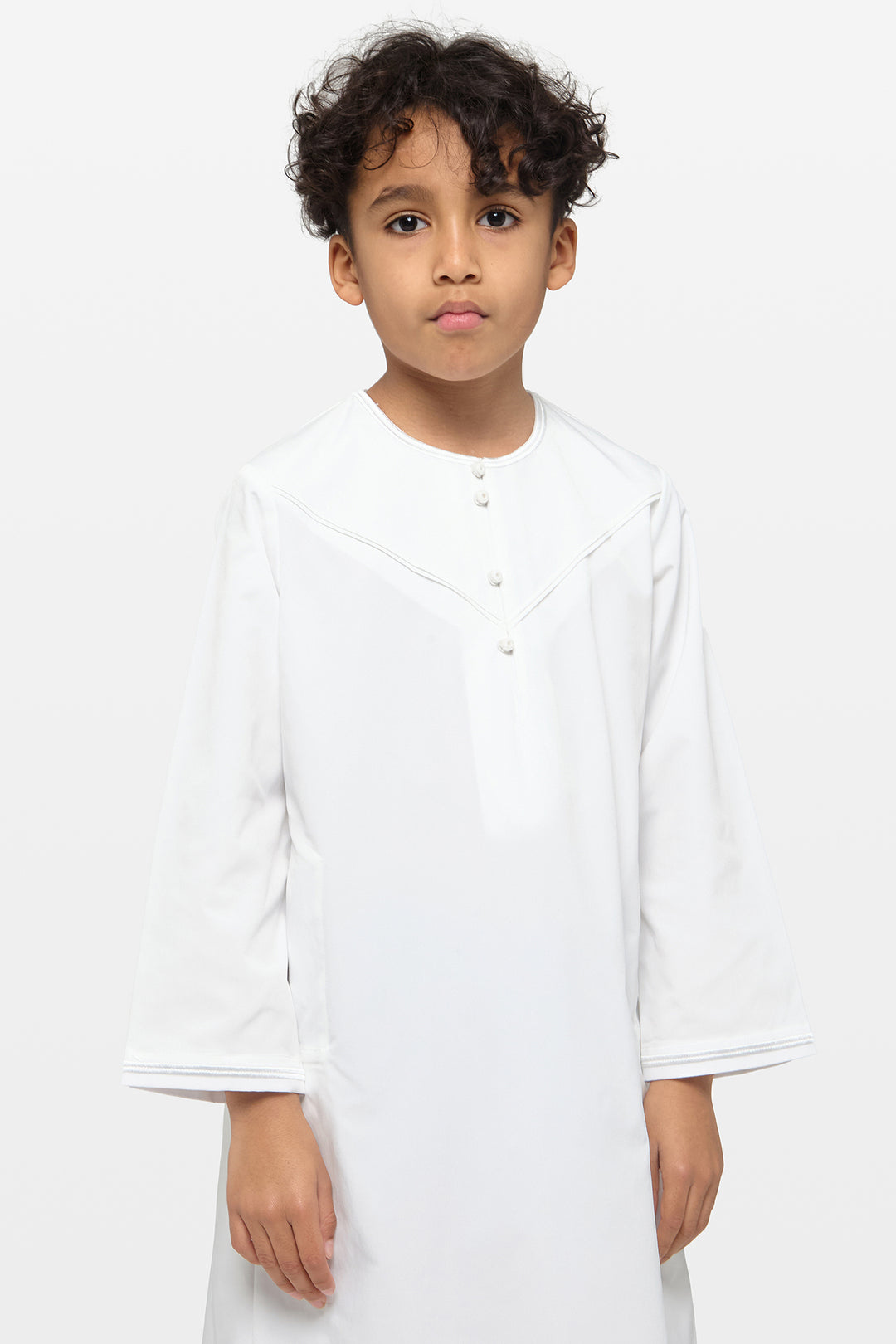 All White Emirati Kids Thobe - CAVE