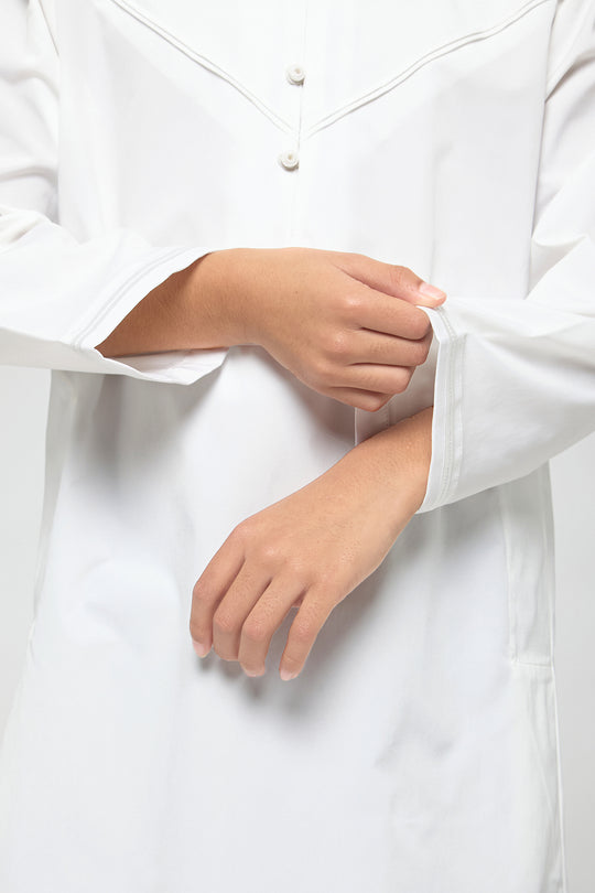 All White Emirati Kids Thobe - CAVE