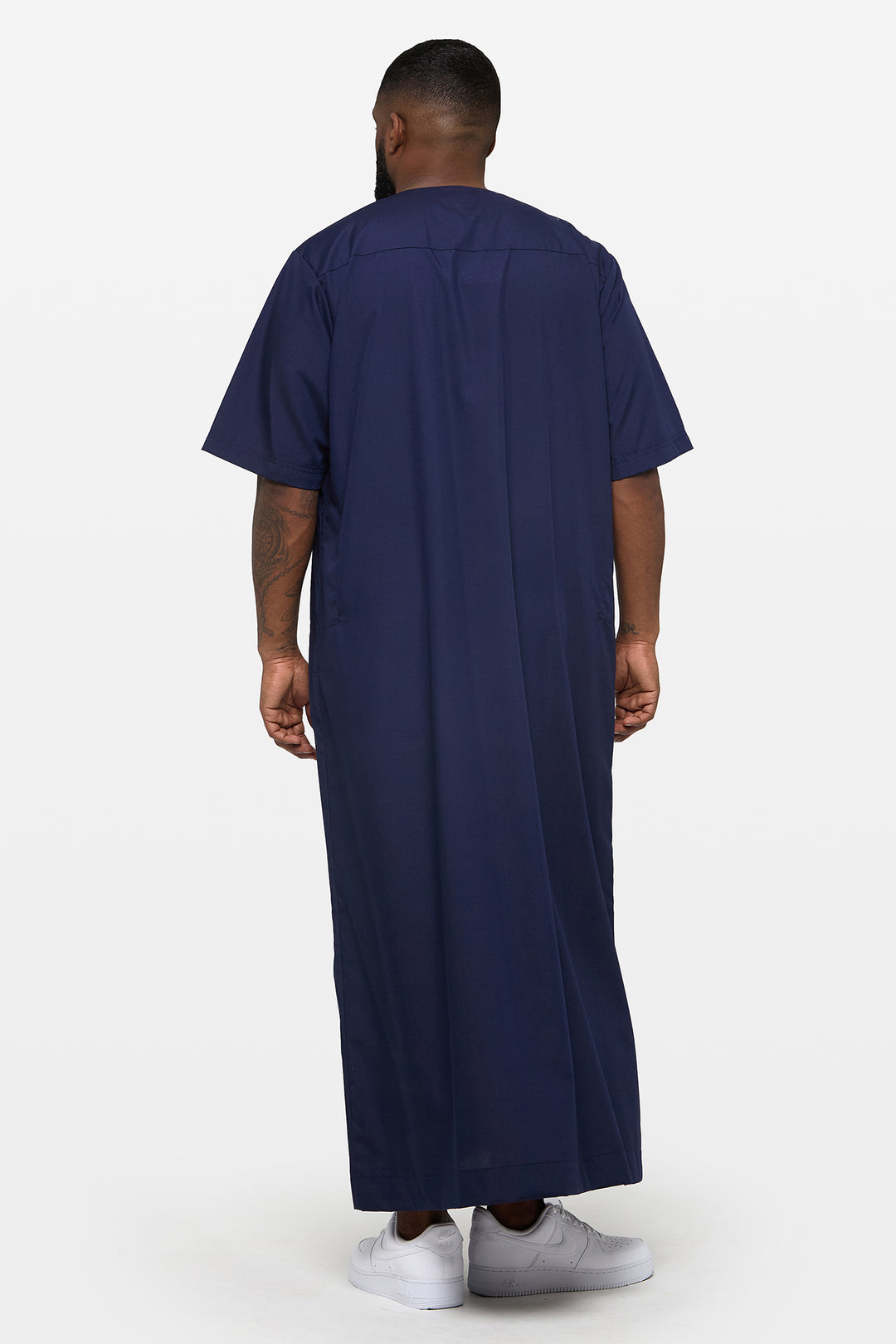 Maritime Blue Short Sleeve Moroccan Thobe - CAVE