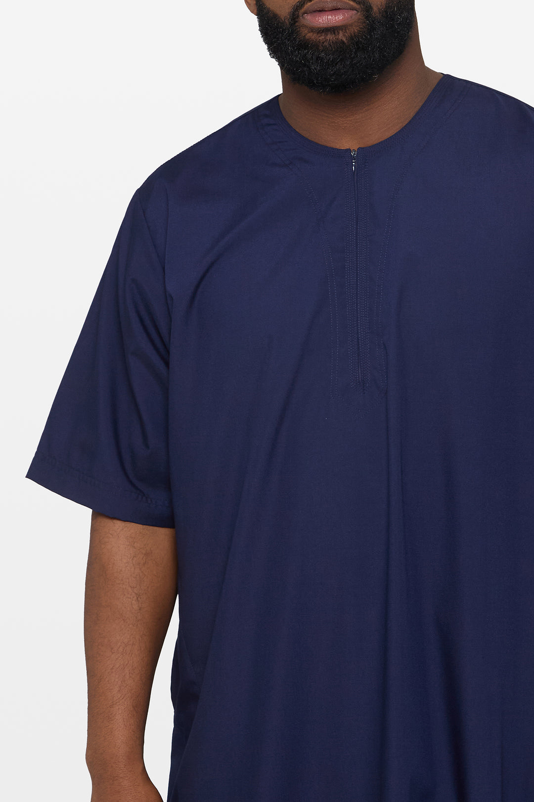 Maritime Blue Short Sleeve Moroccan Thobe - CAVE