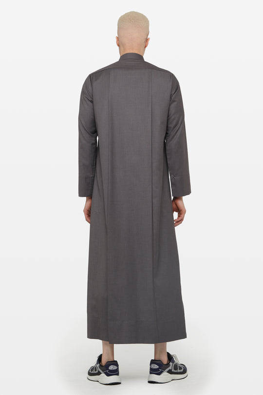 Dark Grey Kuwaiti Collar Thobe