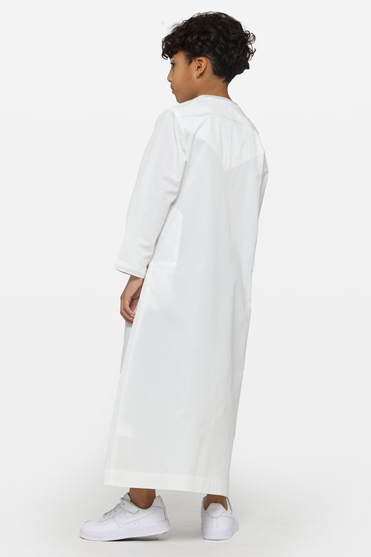 Triple White Omani Kids Thobe - CAVE