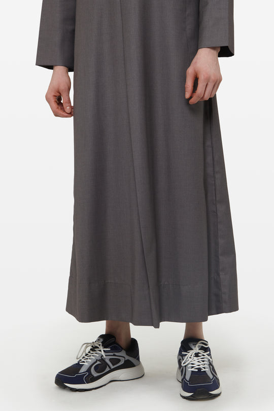 Dark Grey Kuwaiti Collar Thobe