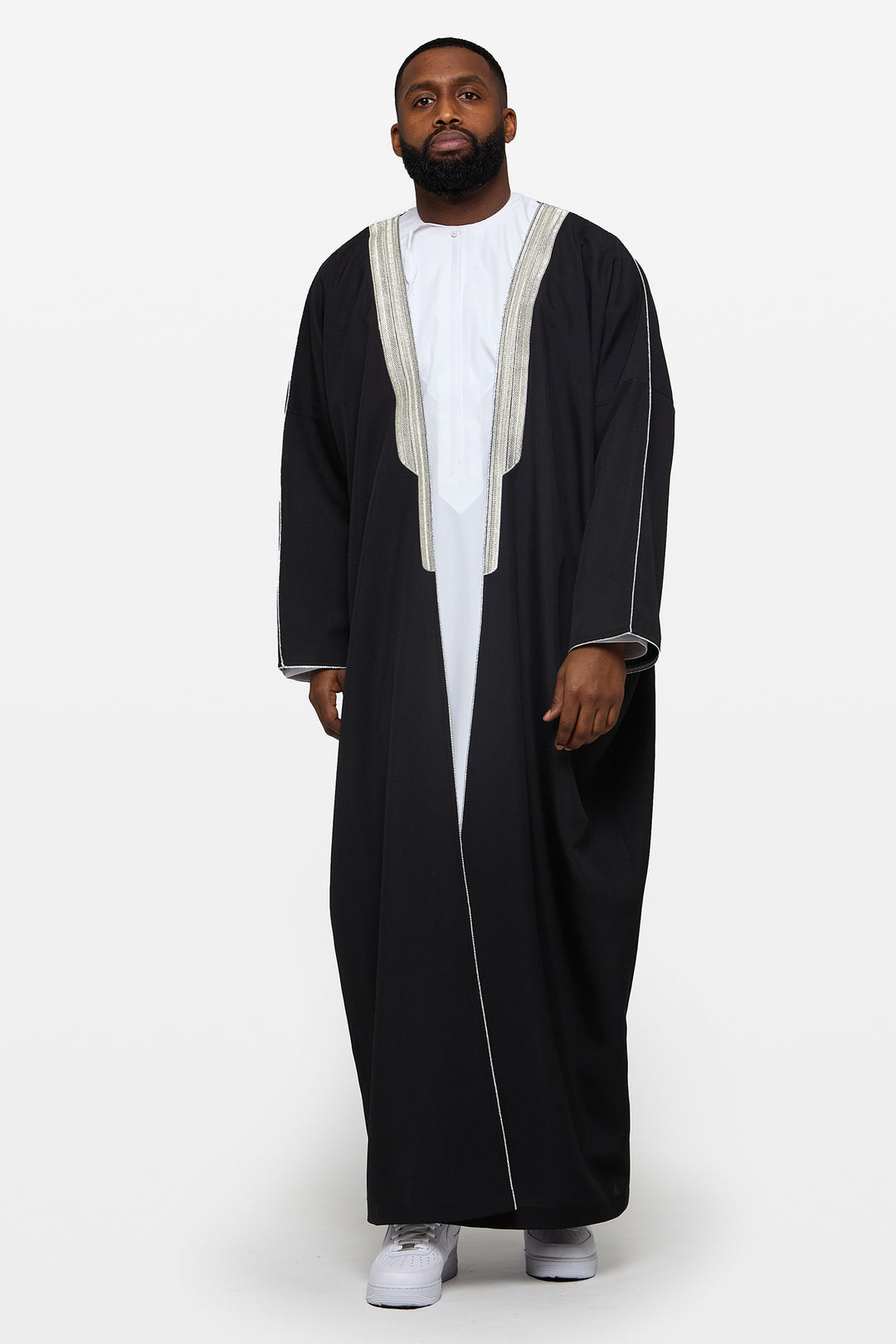 Black & Silver Heavy Kuwaiti Bisht - CAVE