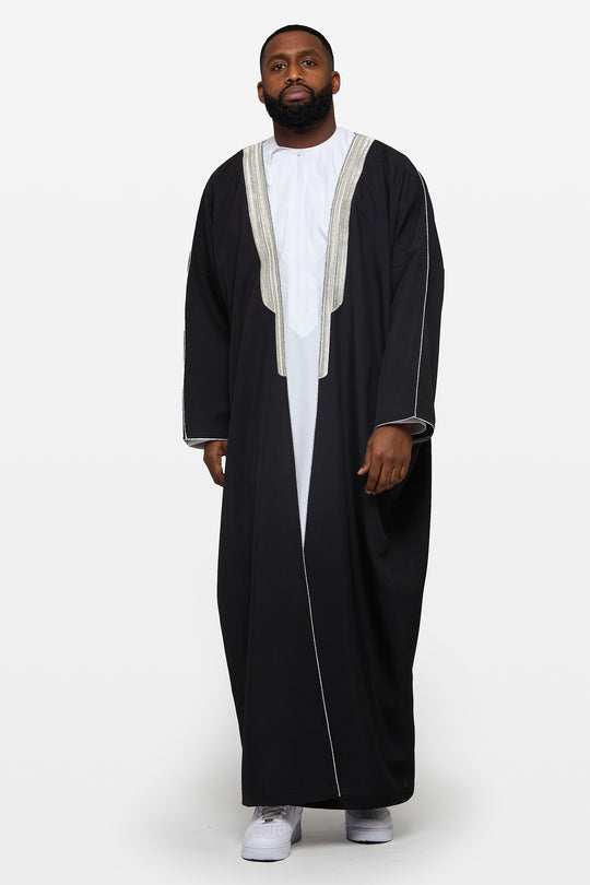 Black & Silver Heavy Kuwaiti Bisht - CAVE