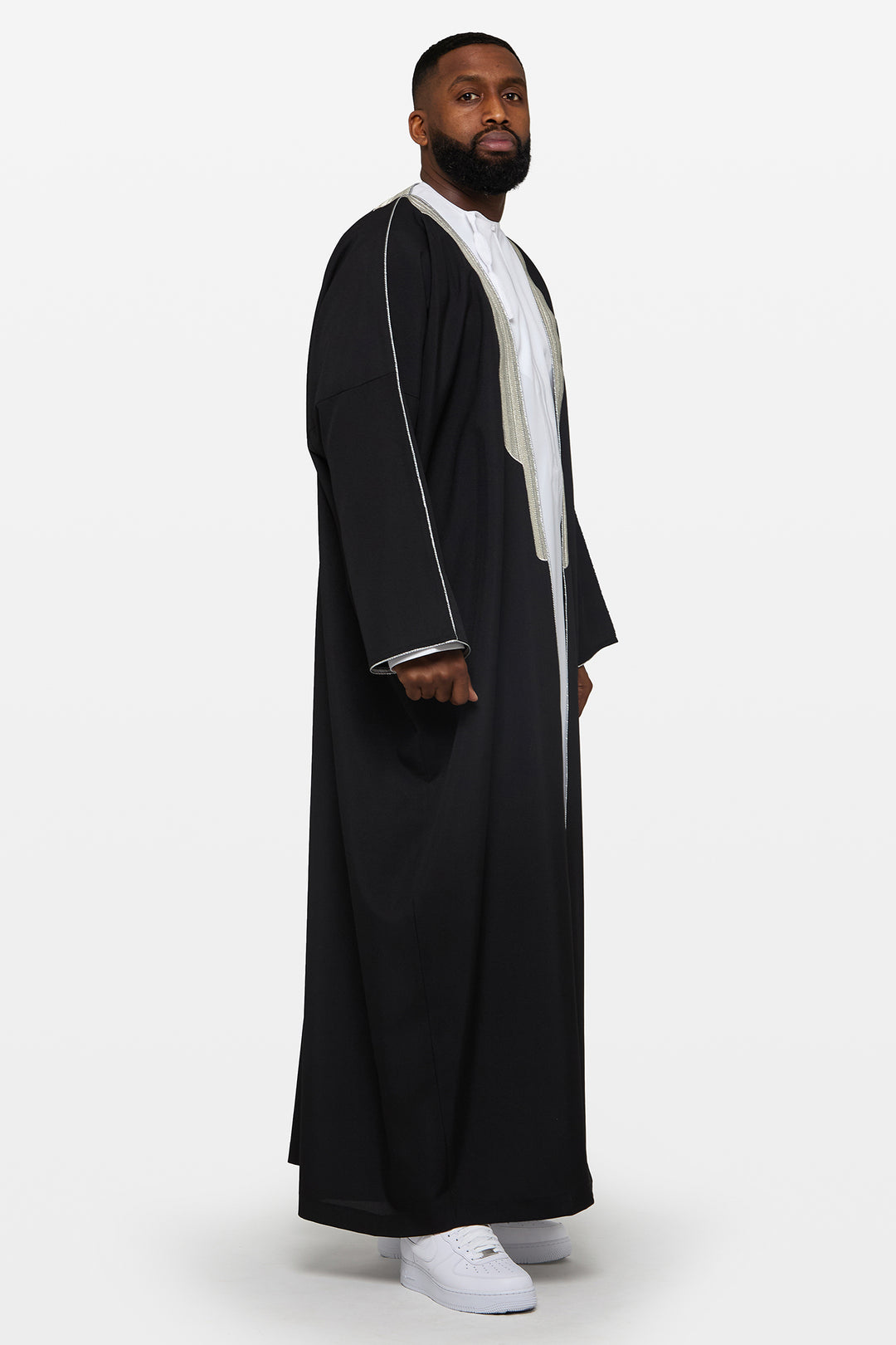Black & Silver Heavy Kuwaiti Bisht - CAVE