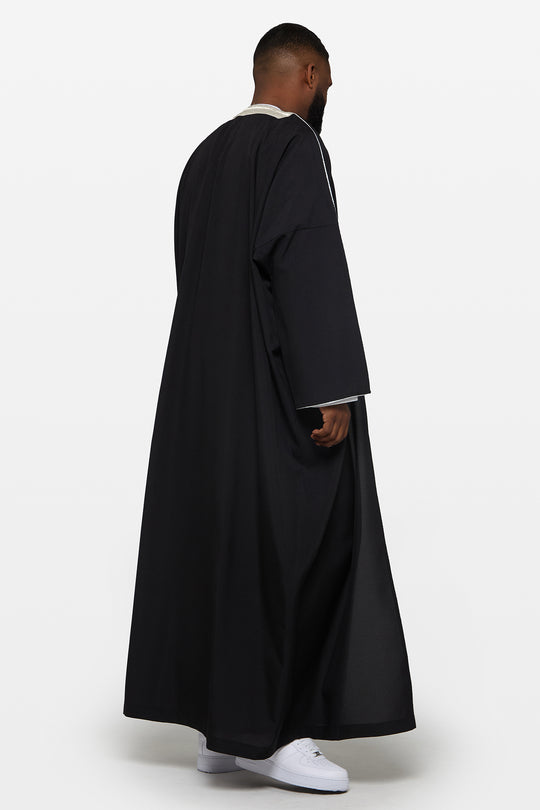 Black & Silver Heavy Kuwaiti Bisht - CAVE