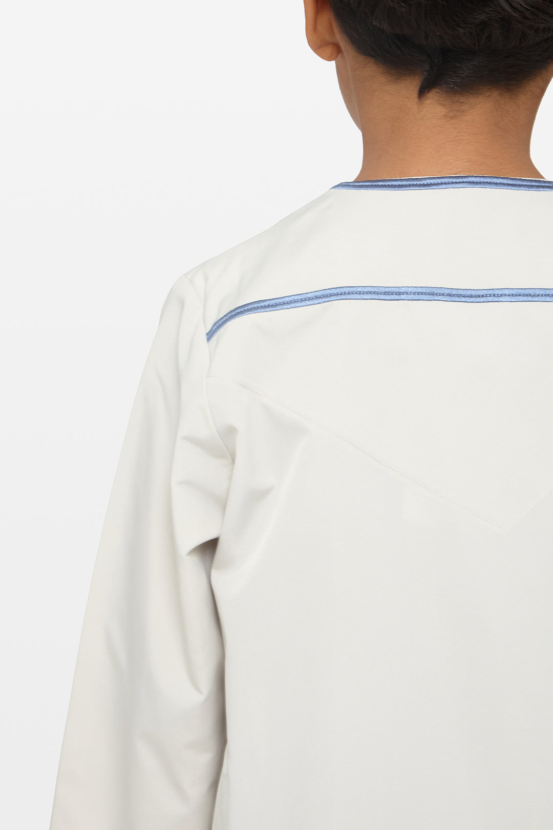 Moon Grey & Dusty Blue Emirati Kids Thobe - CAVE