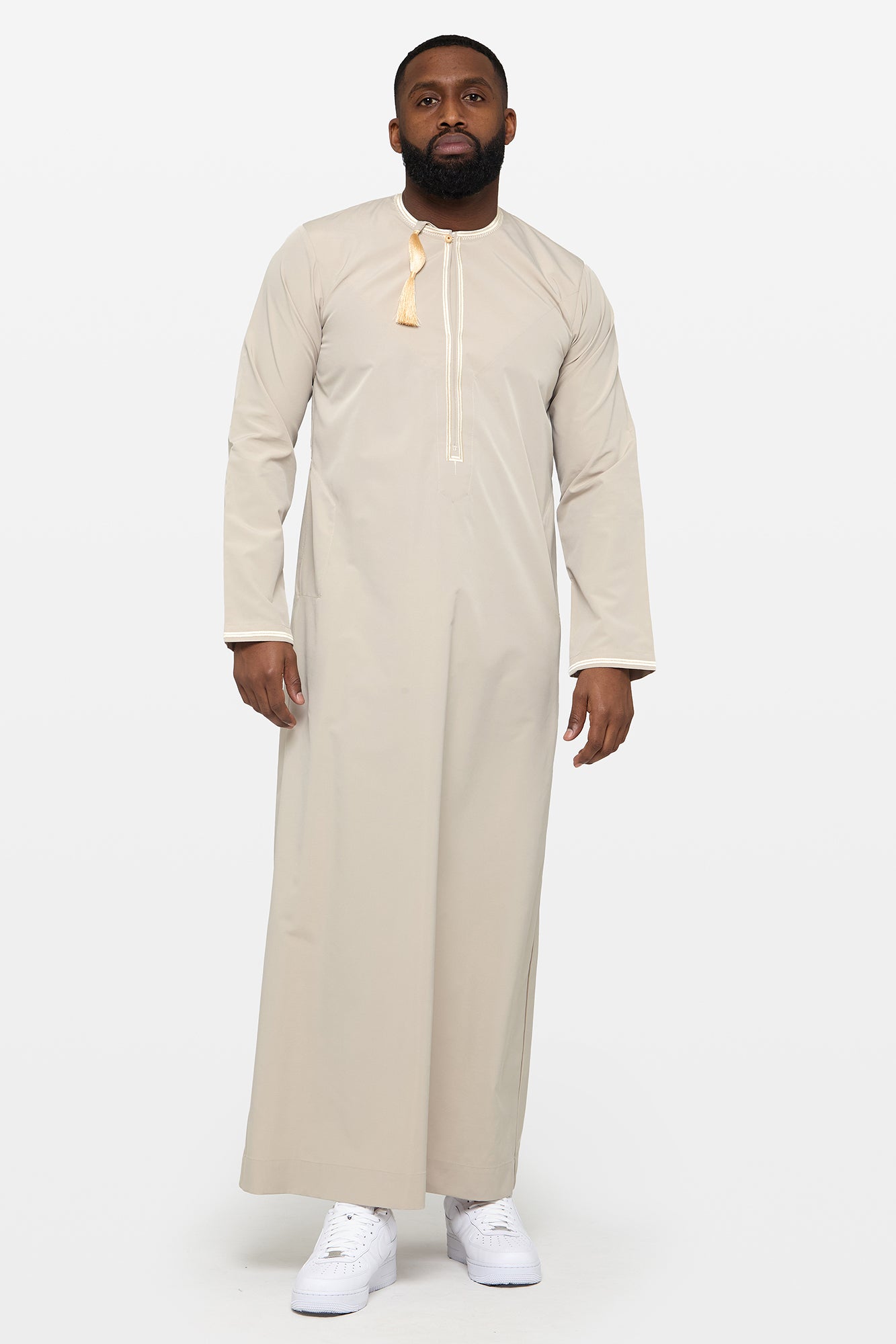 Opal Grey & Taupe Omani Thobe - CAVE