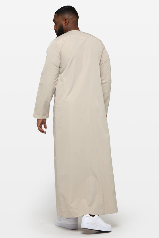 Opal Grey & Taupe Omani Thobe - CAVE