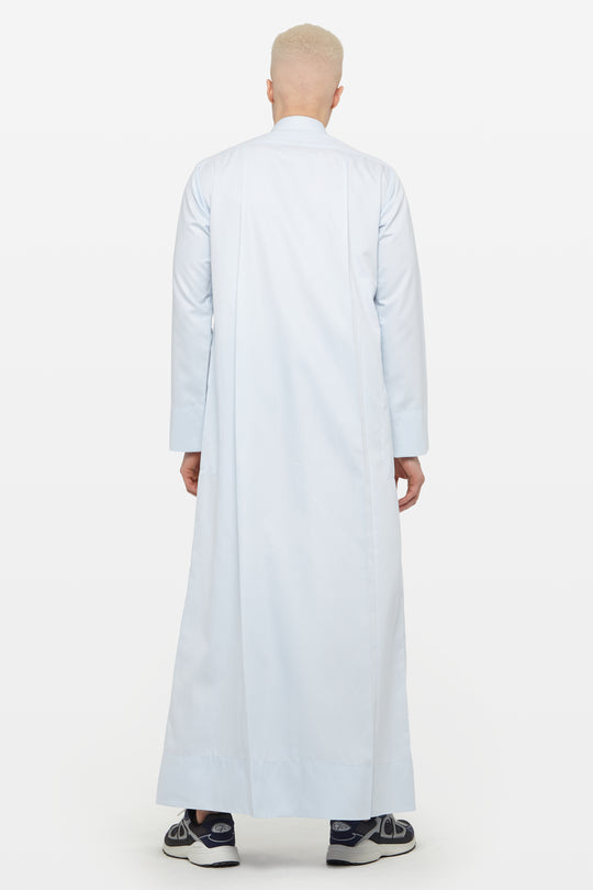 Sky Blue Kuwaiti Collar Thobe