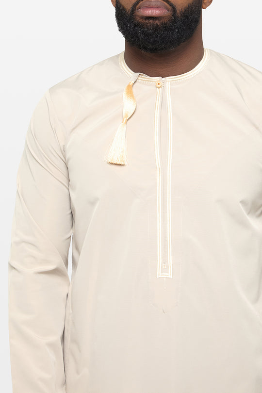 Opal Grey & Taupe Omani Thobe - CAVE