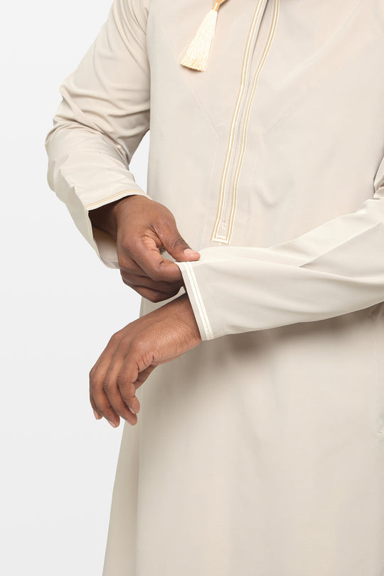 Opal Grey & Taupe Omani Thobe - CAVE