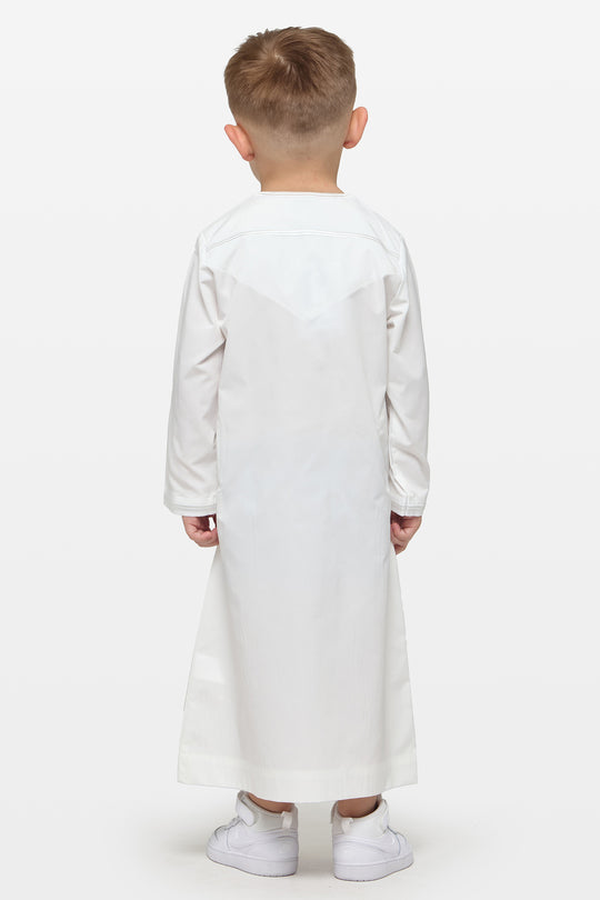 Triple White Omani Kids Thobe - CAVE