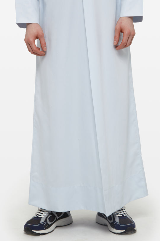 Sky Blue Kuwaiti Collar Thobe