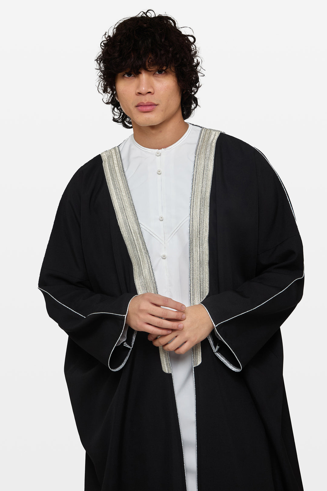 Black & Silver Heavy Kuwaiti Bisht - CAVE