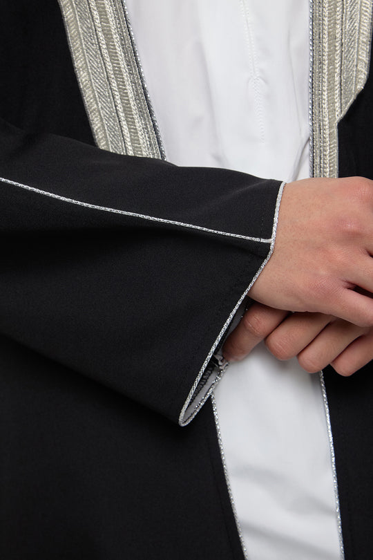 Black & Silver Heavy Kuwaiti Bisht - CAVE