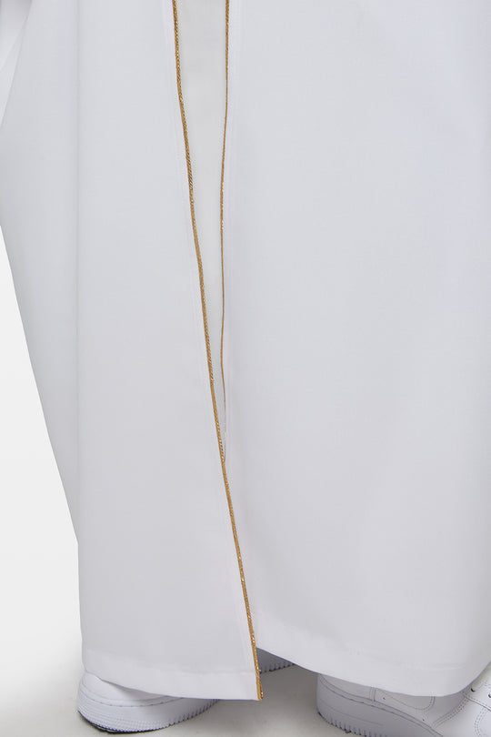 White & Gold Heavy Kuwaiti Bisht - CAVE