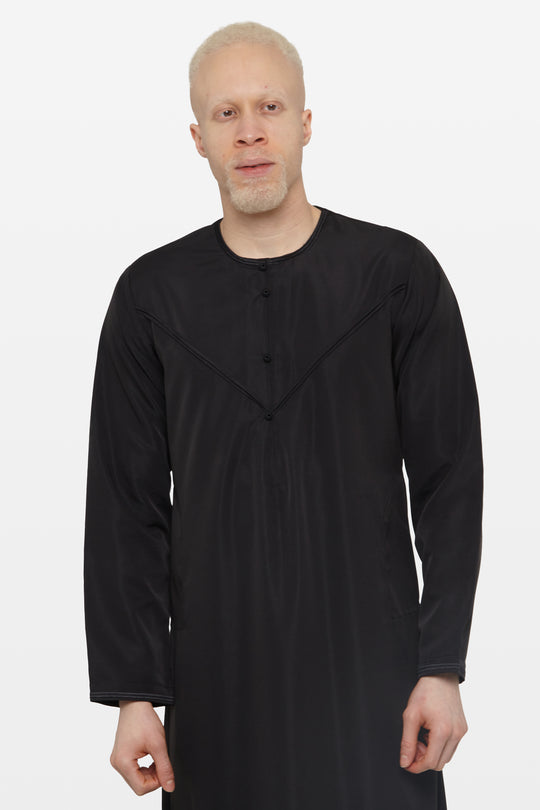All Black Emirati Thobe