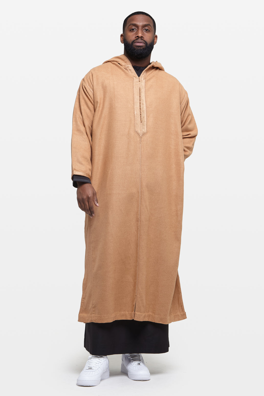 Gingerbread Brown Hooded Moroccan Thobe - CAVE