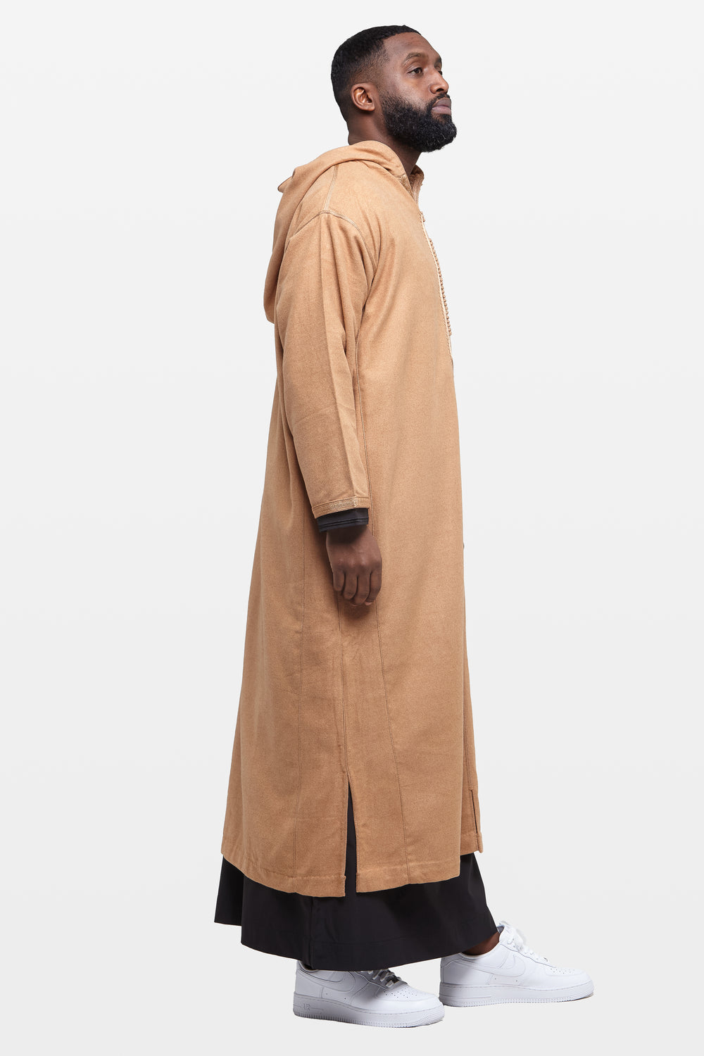 Gingerbread Brown Hooded Moroccan Thobe - CAVE