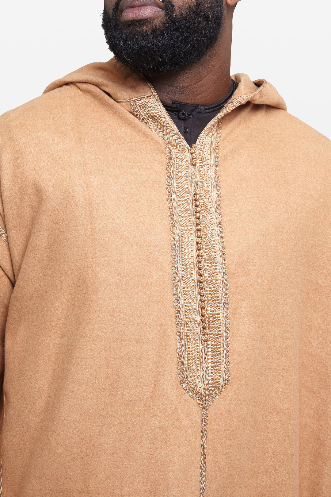 Gingerbread Brown Hooded Moroccan Thobe - CAVE