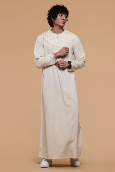 Pearled Ivory Omani Thobe