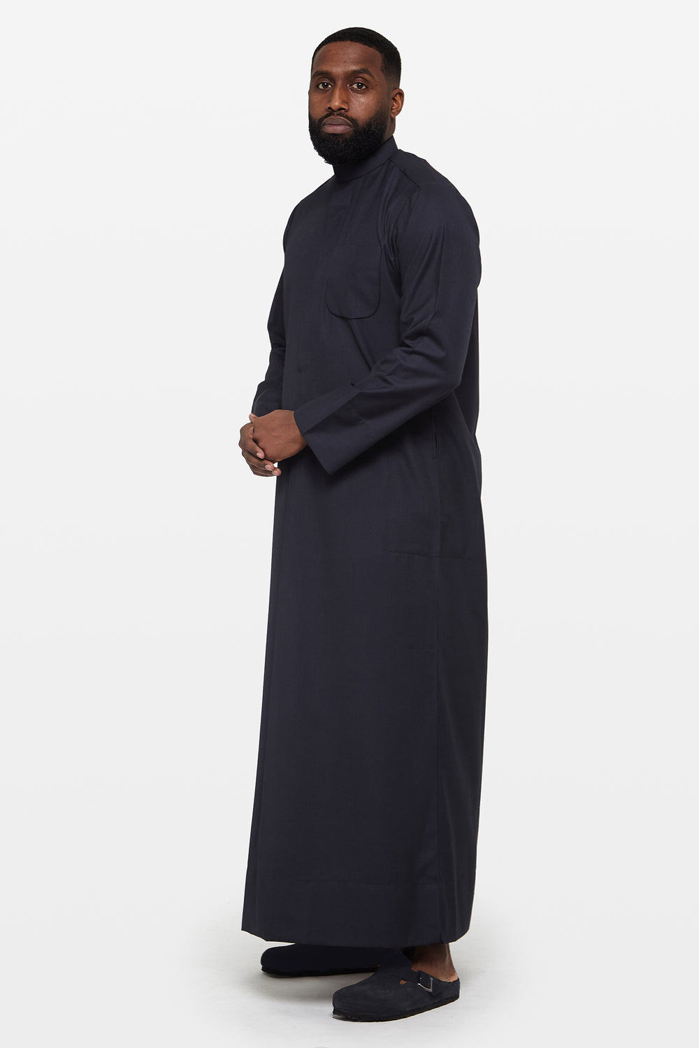 Oxford Navy Kuwaiti Collar Thobe