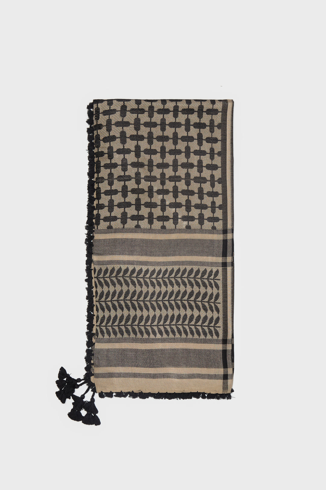 Black & Gold Bamboo Keffiyeh Scarf - CAVE