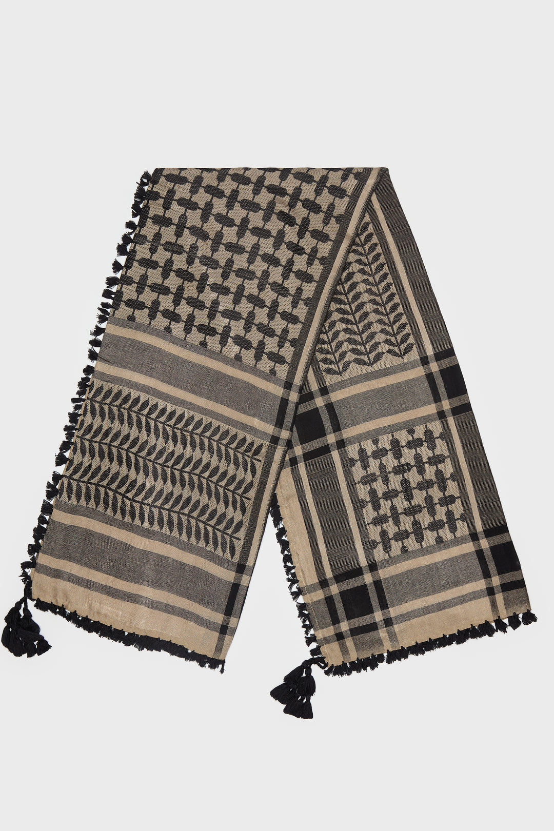 Black & Gold Bamboo Keffiyeh Scarf - CAVE