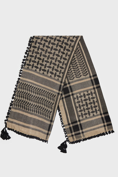 Black & Gold Bamboo Keffiyeh Scarf - CAVE