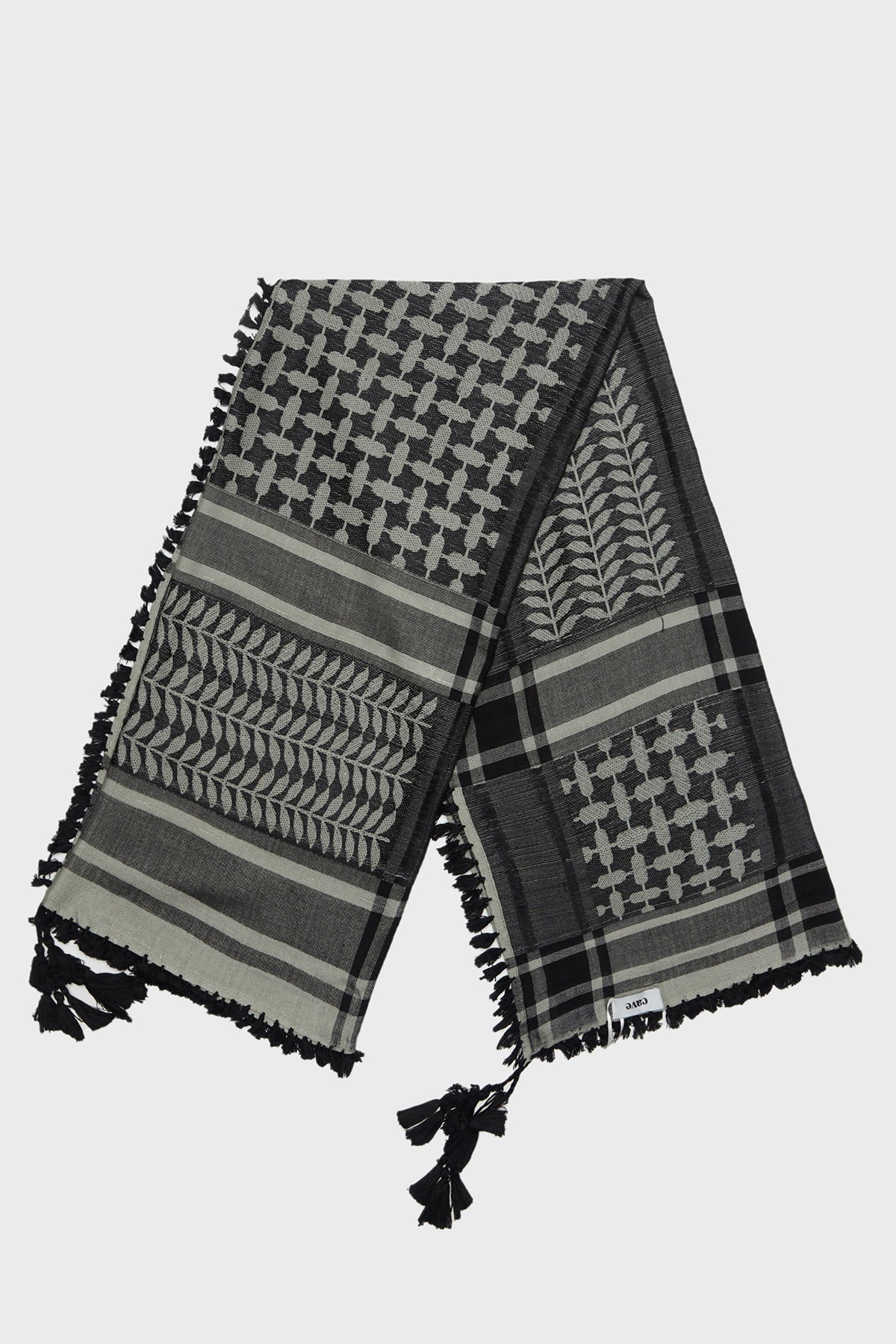 Black & Khaki Bamboo Keffiyeh Scarf