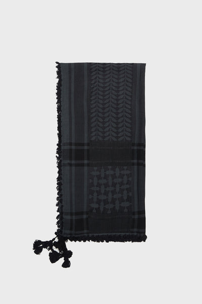 Black & Shadow Grey Bamboo Keffiyeh Scarf