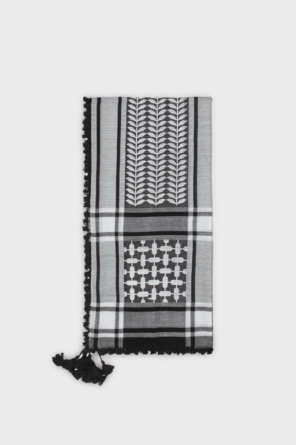 Black & White Bamboo Keffiyeh Scarf - CAVE