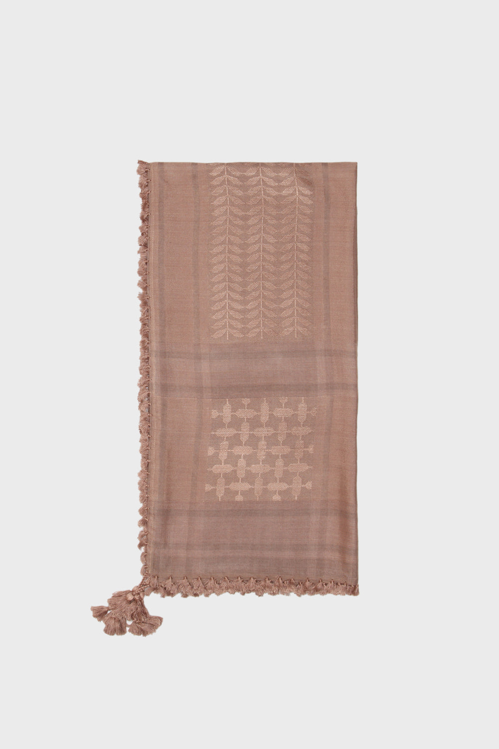 Caramel Brown & Tan Brown Bamboo Keffiyeh Scarf - CAVE