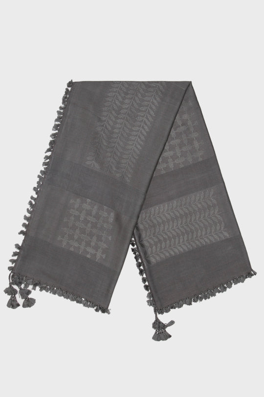Charcoal & Grey Bamboo Keffiyeh Scarf