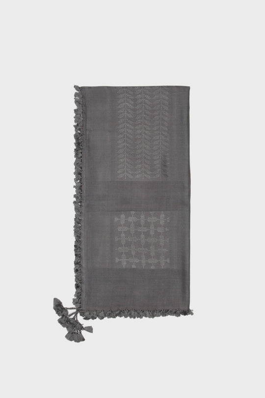 Charcoal & Grey Bamboo Keffiyeh Scarf