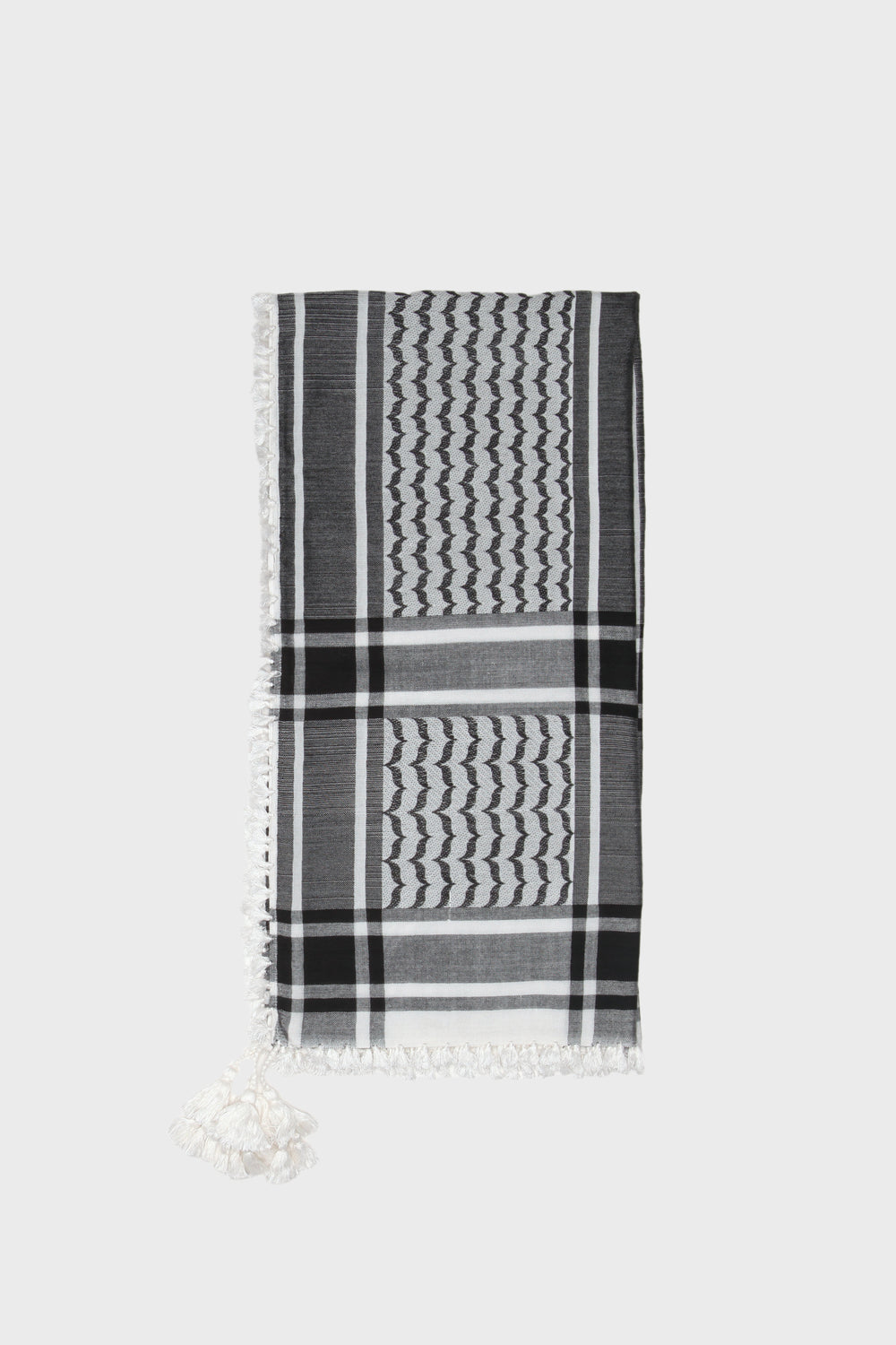 All Black & White Bamboo Keffiyeh Scarf - CAVE