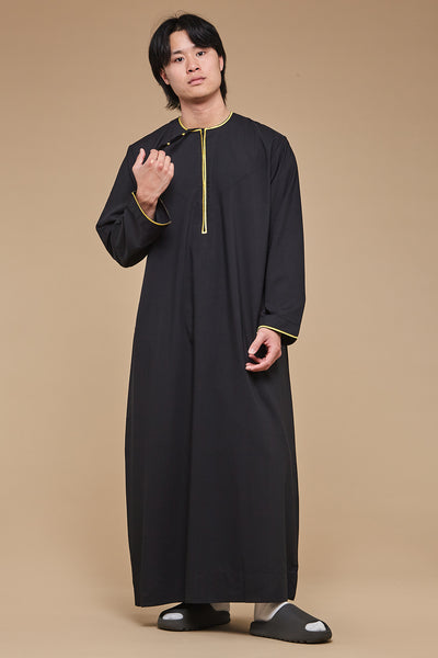 Qamis Col Arabesque Crème
