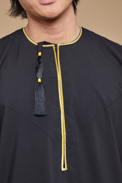 Qamis Col Arabesque Crème