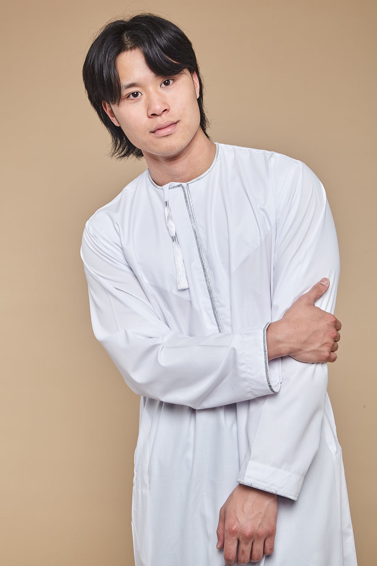 White & Grey Omani Thobe