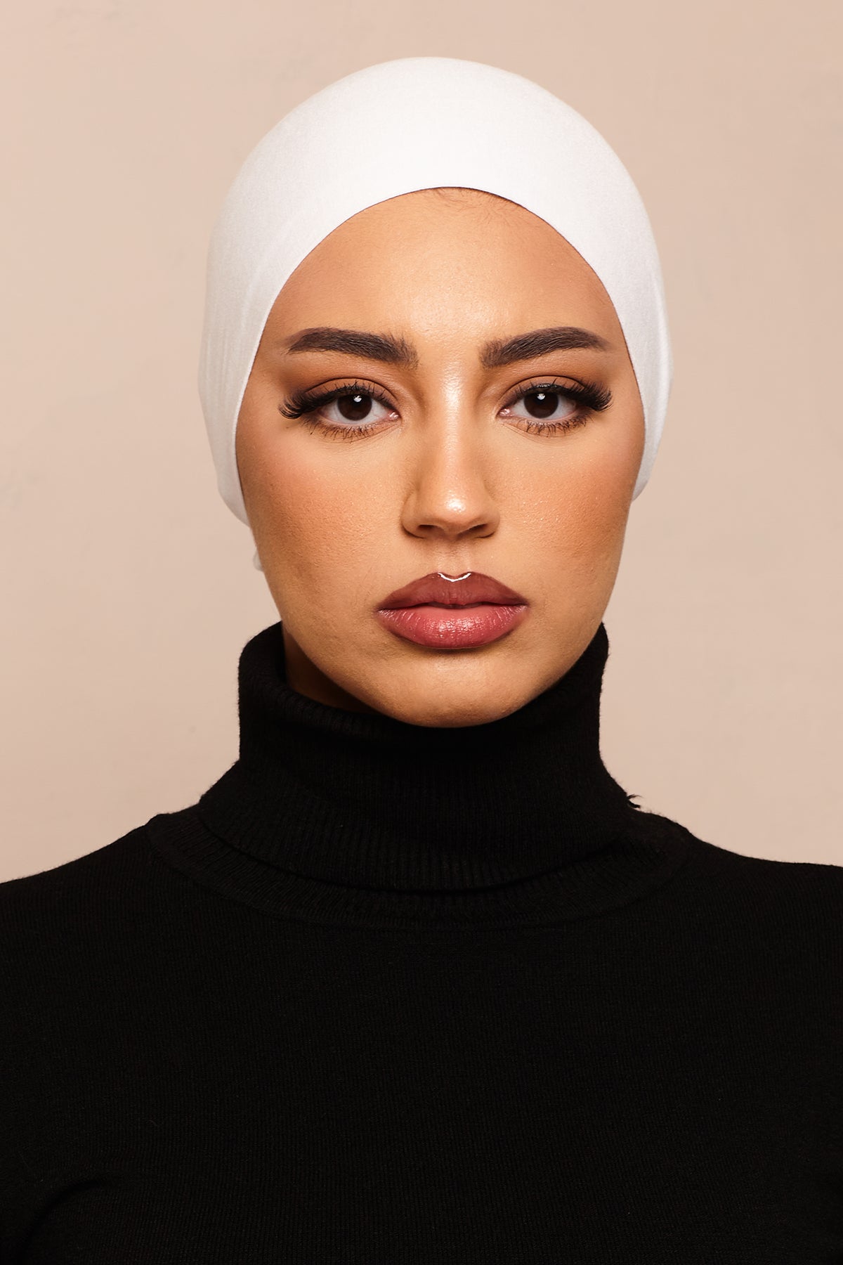 Pure White Scrunchie Bamboo Jersey Hijab Cap