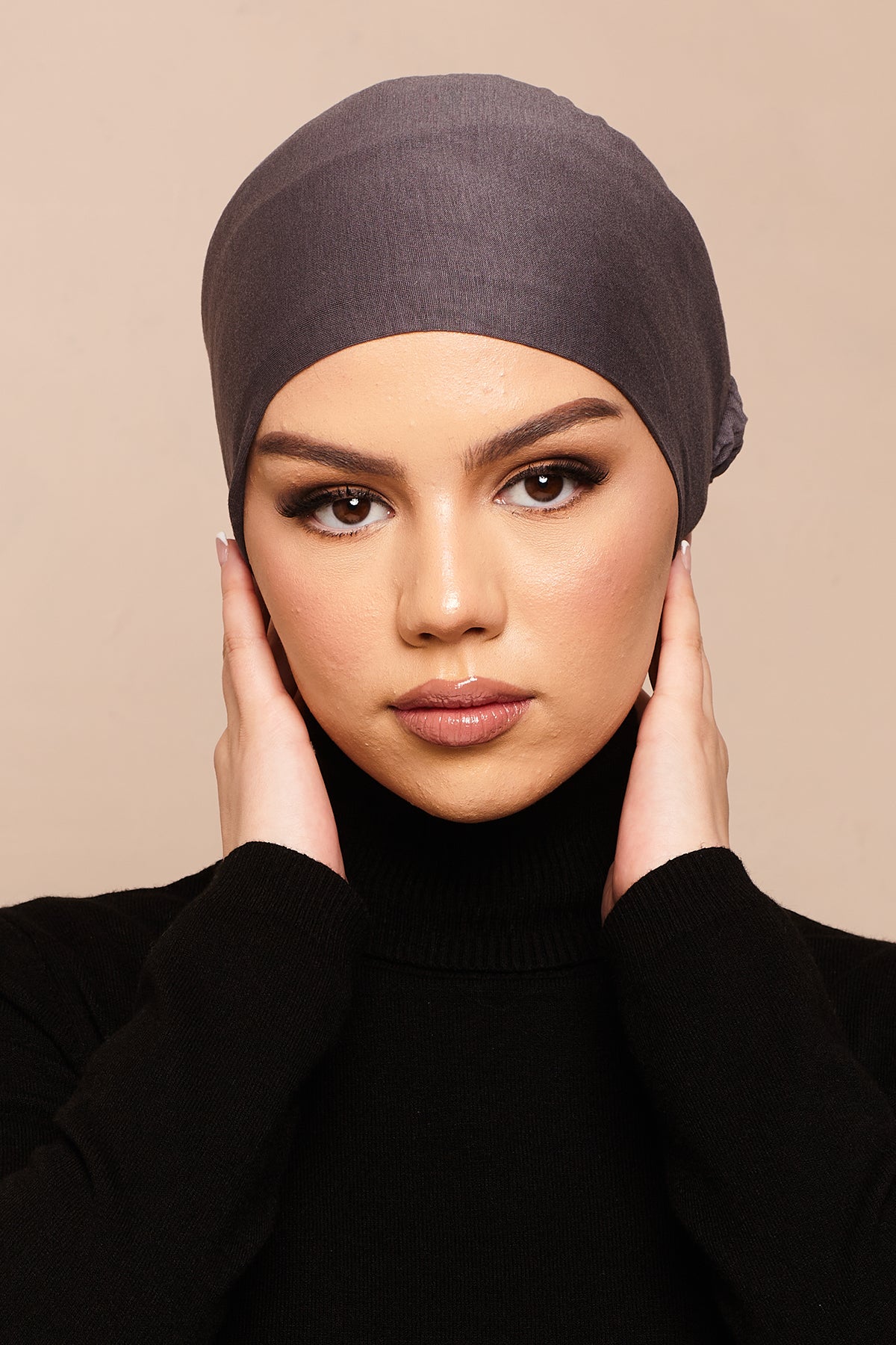 Charcoal Scrunchie Bamboo Jersey Hijab Cap