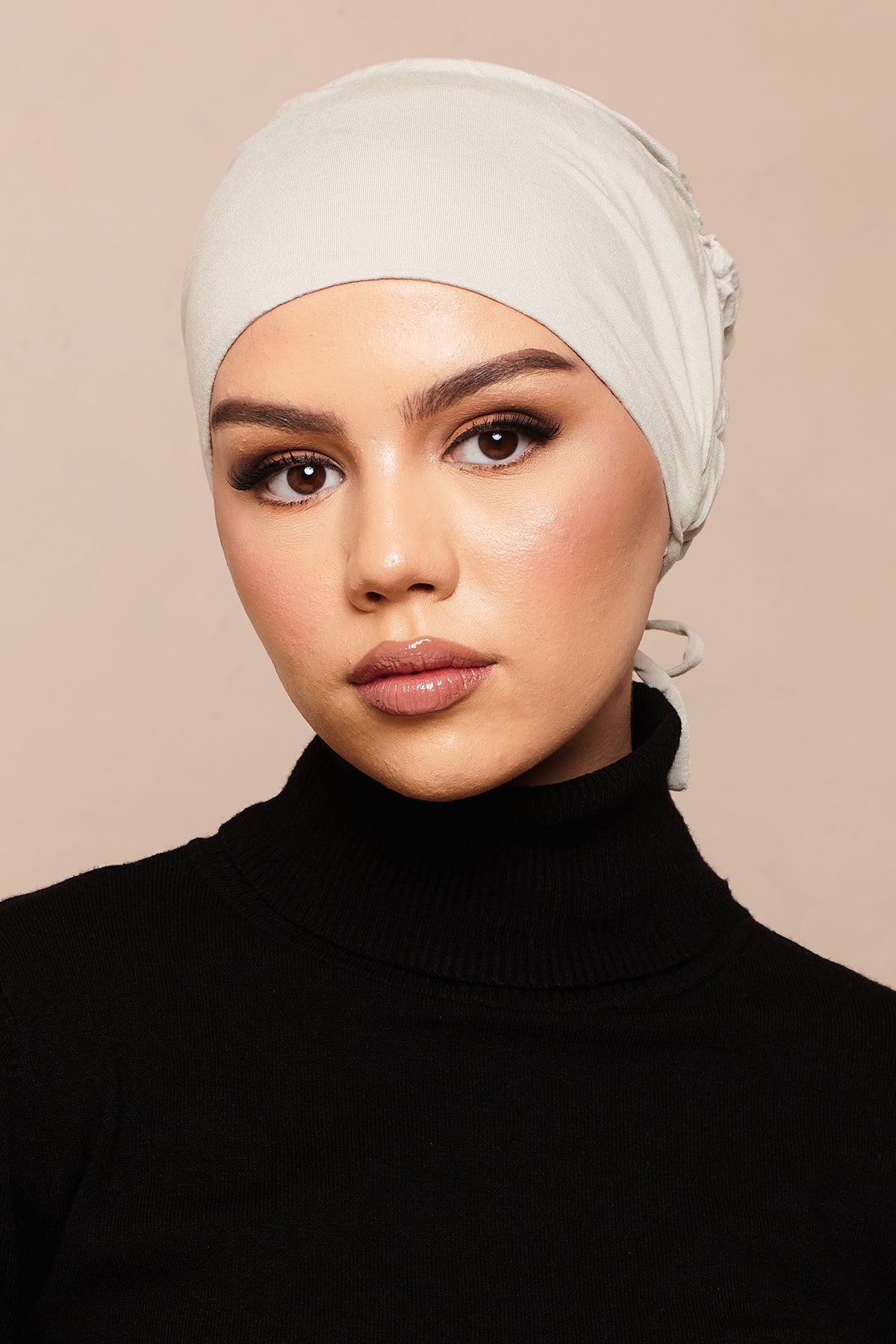 Foggy Grey Scrunchie Bamboo Jersey Hijab Cap
