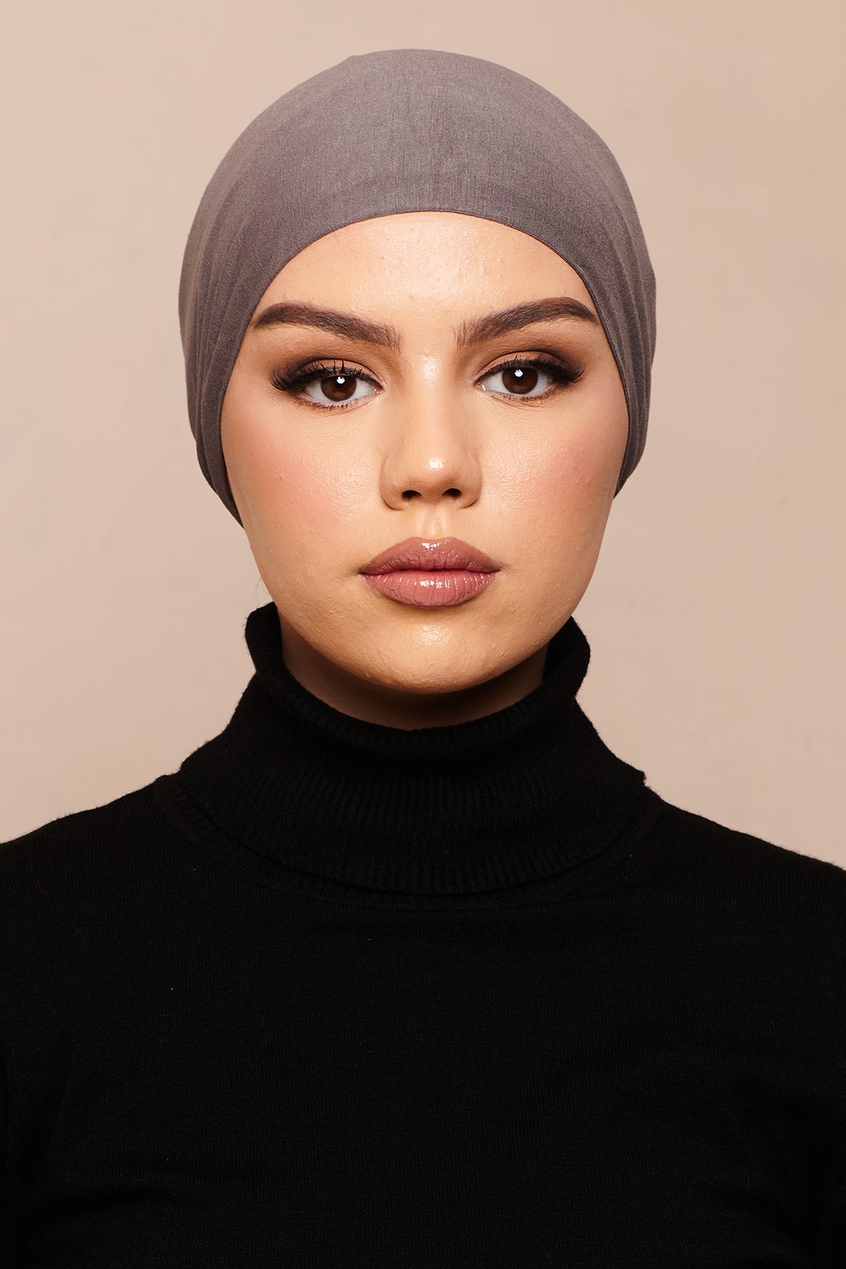 Shadow Charcoal Scrunchie Bamboo Jersey Hijab Cap