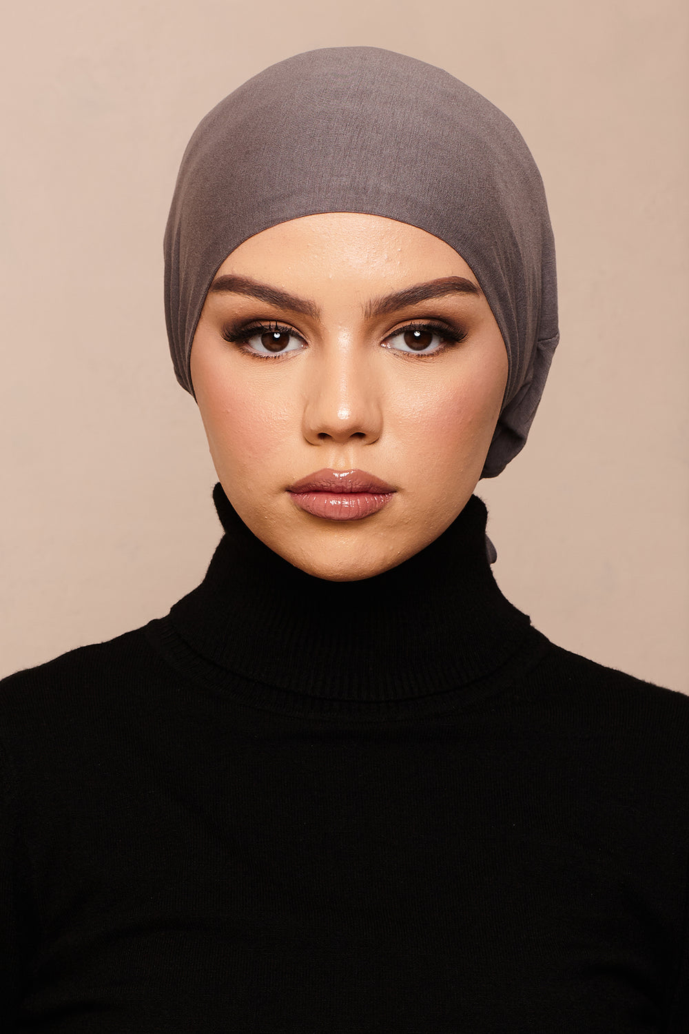 Shadow Charcoal Bamboo Jersey Hijab Cap - CAVE