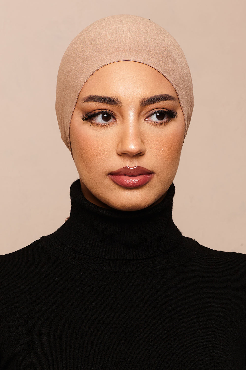 Mocha Meringue Scrunchie Bamboo Jersey Hijab Cap - CAVE