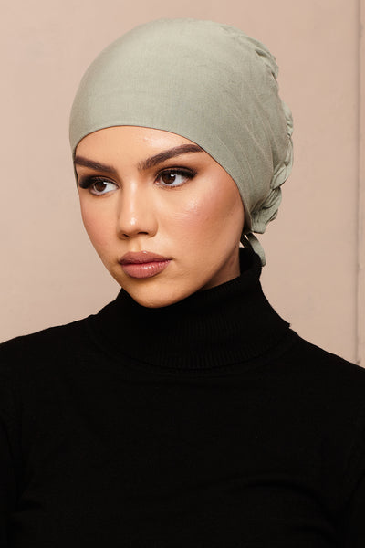 Shadow Khaki Scrunchie Bamboo Jersey Hijab Cap